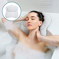 Los mejores  - SAWAKE Almohada de Baño Con 7 Ventosas Antideslizantes- Almohada Bañera ergonómica- soporta la Espalda del Cuello…